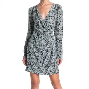 Club Monaco 100% Silk floral wrap style dress
